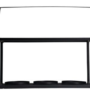 Flat black three pillar candle holder