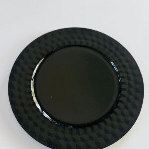 Textured black dinner plate