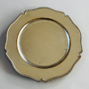 Beaded gold charger plate